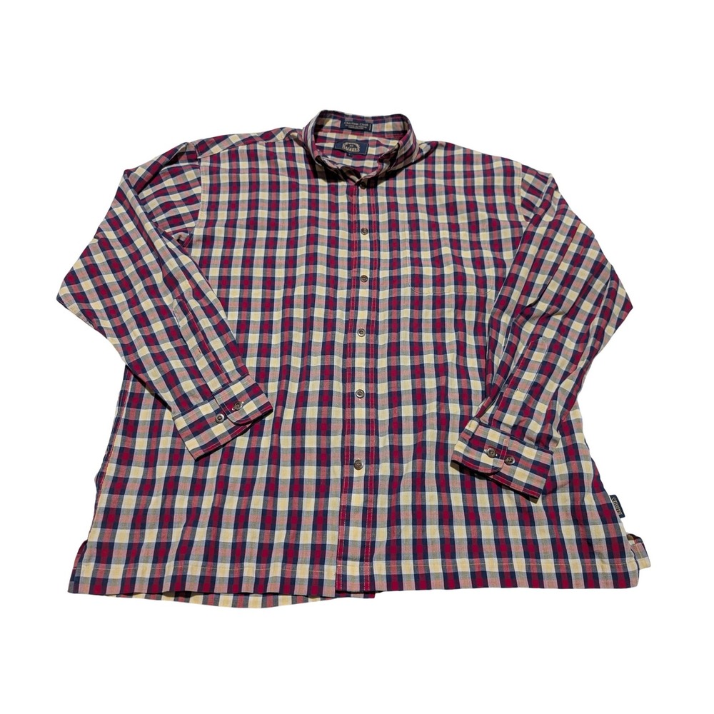 BD Baggies Mens Chatham Cloth Plaid Button Down Shirt Red Navy‎ L